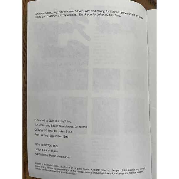 Quilt In a Day Quilt Pattern Book Rail Fence Kids Instructions Louann Stout - Picture 4 of 4